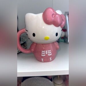 Pink Hello kitty skeleton mug